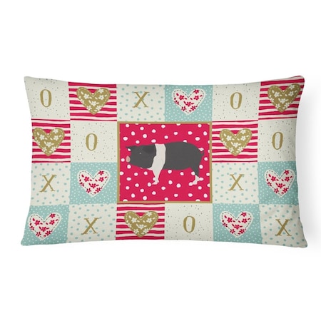 Carolines Treasures Carolines Treasures CK5366PW1216 12 x 3 x 16 in. Hampshire Pig Love Canvas Fabric Decorative Pillow CK5366PW1216
